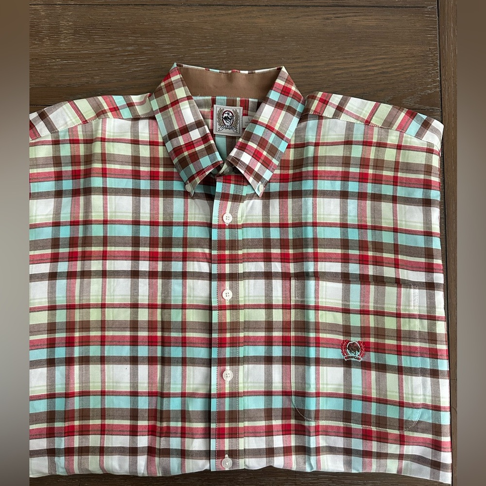 Cinch Short‎ Sleeve Button Up Shirt Size L Gently Worn